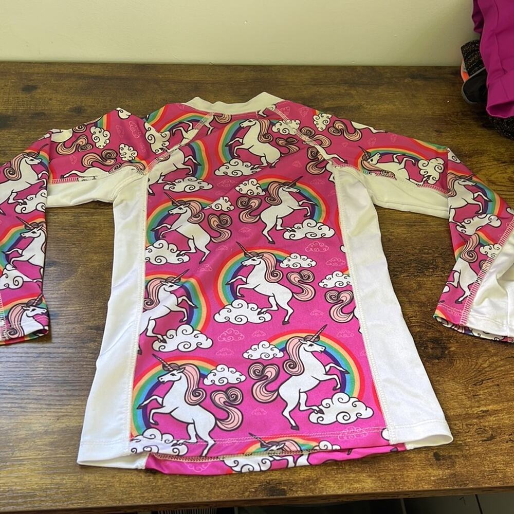 5 for $20 Oxstar 6-7Y Pink Long Sleeve Unicorn Dri-Fit Style Tee - Picture 7 of 9